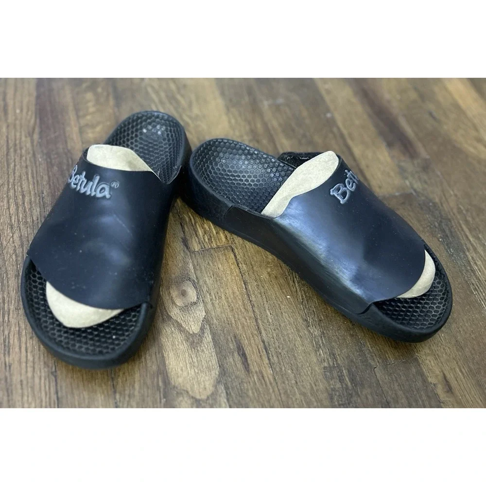 Birkenstock Betula slides feature a textured footbed Black Comfort Slip On Beach
